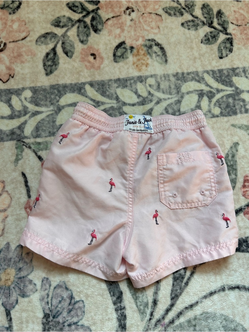 3T Linen Shorts Lot of 3 - Pink, Yellow, & Light Pink Flamingo swim shorts - Picture 4 of 10